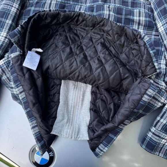 Navy and white red head vintage flannel jacket - Picture 3 of 7